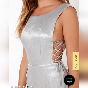 Lulu's silver cropped jumpsuit